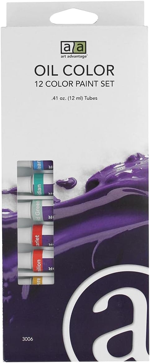 ART ADVANTAGE PAINT SET OIL .41OZ 12 COLOR